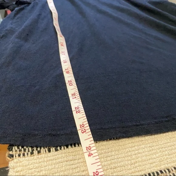 Rebecca Taylor navy blue sheer silk sleeve linen top - Picture 10 of 13